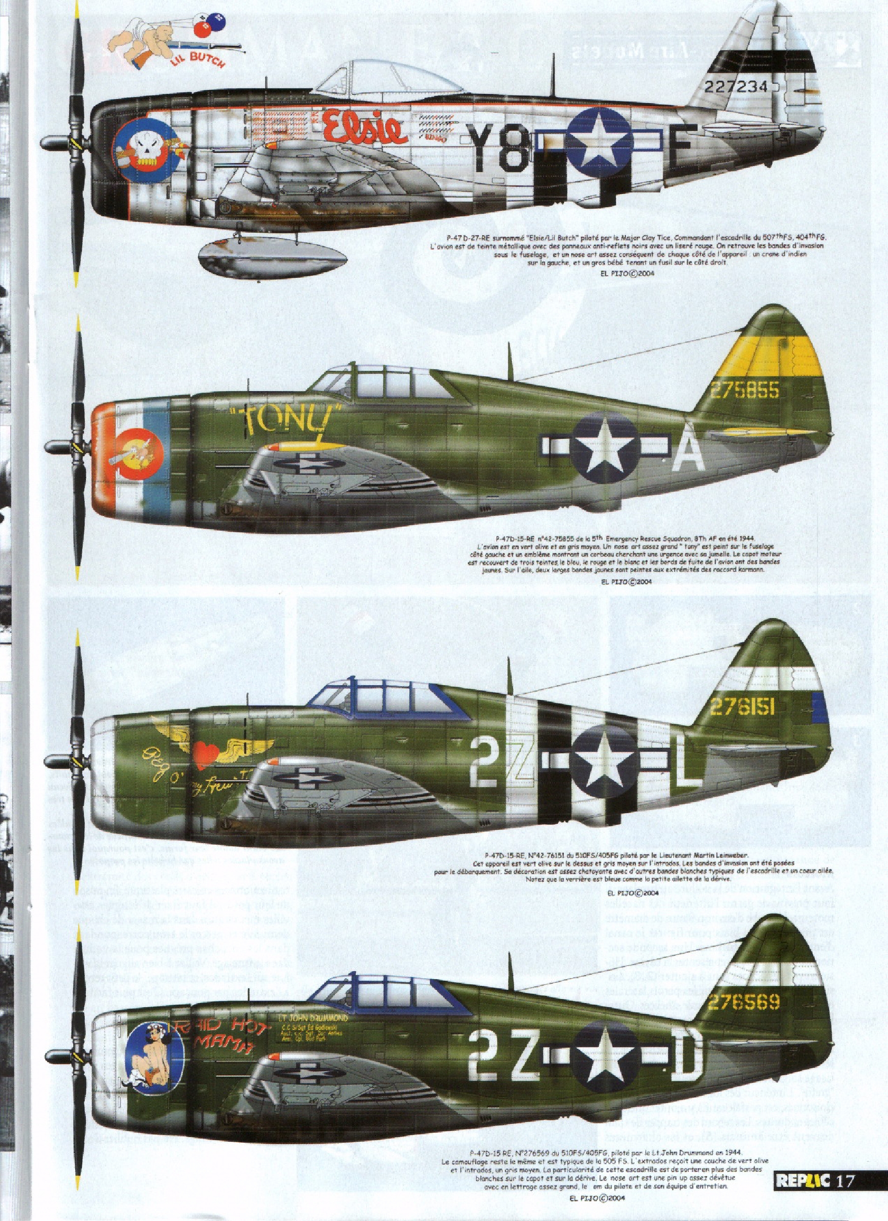 Replic 152 - E-3C Hawkeye, P-47, B-25, Alclad